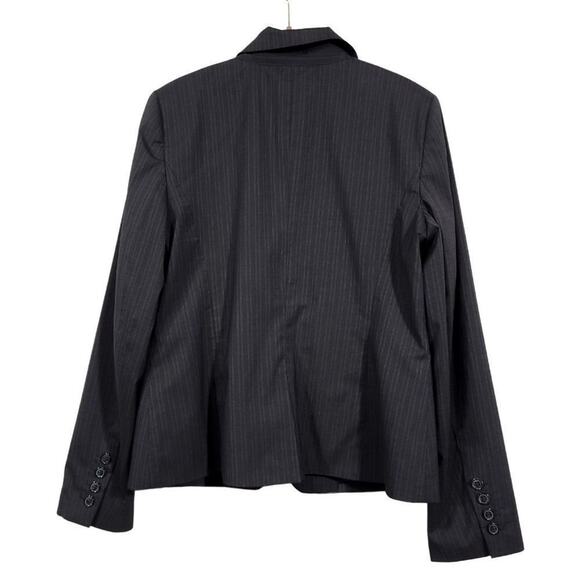 Ann Taylor Blazer Striped Collar One Button Women's Business Jacket Size 10 - Picture 2 of 6